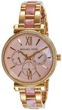 Michael Kors Sofie Crystals Mother of Pearl Pink Dial Two Tone Steel Strap Watch For Women - MK4344