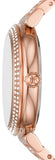 Michael Kors Abbey Three-Hand Analog Crystals Rose Gold Dial Rose Gold Steel Strap Watch for Women - MK4617