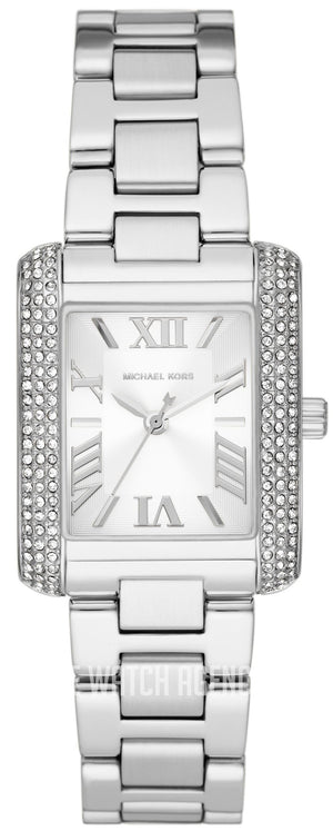Michael Kors Emery Three-Hand Crystals White Dial Silver Steel Strap Watch for Women - MK4642