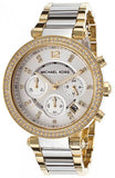 Michael Kors Parker Chronograph Silver Dial Two Tone Steel Strap Watch For Women - MK5687