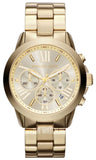 Michael Kors Bradshaw Chronograph Gold Dial Gold Steel Strap Watch For Women - MK5777