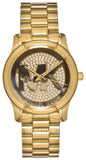 Michael Kors Runway Quartz Gold Dial Gold Steel Strap Watch For Women - MK5852