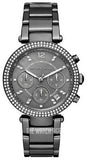 Michael Kors Parker Chronograph Grey Dial Grey Steel Strap Watch For Women - MK6265