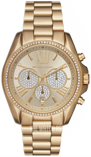 Michael Kors Bradshaw Quartz Gold Dial Gold Steel Strap Watch For Women - MK6538