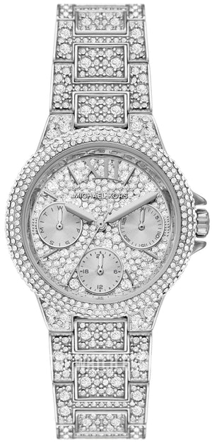 Michael Kors Camille Multifunction Crystals Silver Dial Silver Steel Strap Watch For Women - MK6996