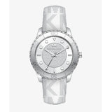 Michael Kors Runway Three Hand White Dial White Leather Strap Watch For Women - MK6998