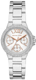 Michael Kors Camille Chronograph White Dial Silver Steel Strap Watch For Women - MK7198