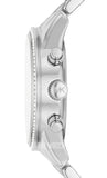 Michael Kors Ritz Chronograph Crystals Silver Dial Silver Steel Strap Watch For Women - MK7301