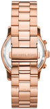 Michael Kors Runway Chronograph Pink Dial Rose Gold Steel Strap Watch For Women - MK7352