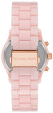 Michael Kors Runway Chronograph White Dial Pink Steel Strap Watch for Women - MK7424