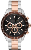 Michael Kors Layton Chronograph Black Dial Two Tone Steel Strap Watch For Men - MK8913