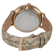 Michael Kors Addyson Quartz Gold Dial Gold Leather Strap Watch for Women - MK2952