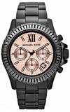 Michael Kors Everest Quartz Rose Gold Dial Black Steel Strap Watch For Women - MK5872