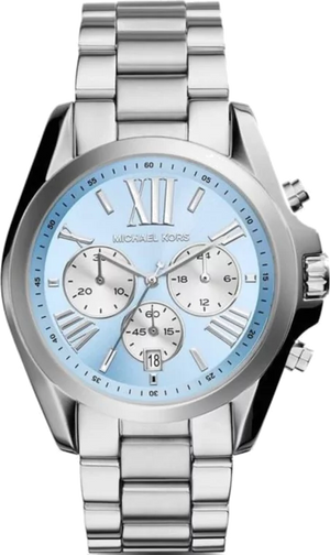 Michael Kors Bradshaw Chronograph Blue Dial Silver Steel Strap Watch For Women - MK6099