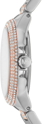 Michael Kors Camille Multifunction White Dial Two Tone Steel Strap Watch For Women - MK6846