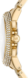 Michael Kors Camille Chronograph White Dial Gold Steel Strap Watch For Women - MK6994