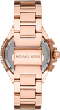 Michael Kors Camille Chronograph White Dial Rose Gold Steel Strap Watch For Women - MK6995