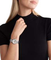 Michael Kors Camille Chronograph White Dial Silver Steel Strap Watch For Women - MK7198