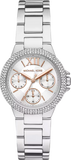 Michael Kors Camille Chronograph White Dial Silver Steel Strap Watch For Women - MK7198