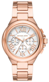 Michael Kors Camille Chronograph White Dial Rose Gold Steel Strap Watch For Women - MK7271