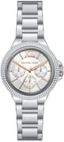 Michael Kors Camille Chronograph White Dial Silver Steel Strap Watch For Women - MK7198