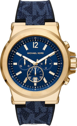 Michael Kors Dylan Chronograph Blue Dial Blue Rubber Strap Watch For Men - MK8936