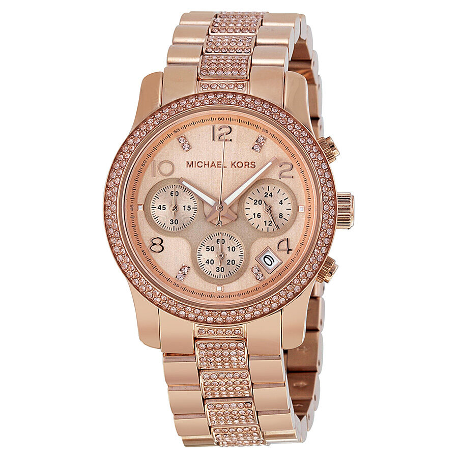 Reloj Michael Kors Oversized Para Mujer Rosa Dorado, Elegante Y