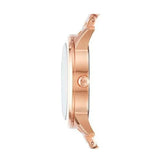 Michael Kors Hartman Analog White Dial Rose Gold Steel Strap Watch For Women - MK3673