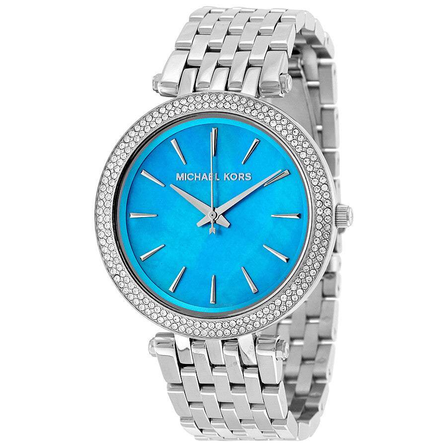 Michael Kors Darci Blue Mother of Pearl Dial Silver Steel Strap Watch for Women - MK3515