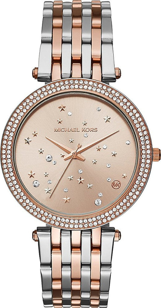 Michael Kors Darci Rose Gold Dial Two Tone Steel Strap Watch for Women