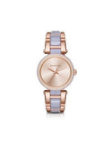 Michael Kors Delray Rose Gold Dial Two Tone Steel Strap Watch for Women - MK4319