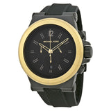 Michael Kors Dylan Chronograph Quartz Black Dial Black Rubber Strap Watch For Men - MK8383