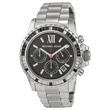 Michael Kors Everest Chronograph Black Dial Silver Steel Strap Watch For Women - MK5753