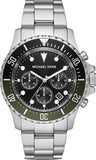 Michael Kors Everest Chronograph Black Dial Silver Steel Strap Watch For Men - MK8976