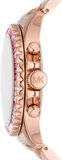 Michael Kors Everest Chronograph Rose Gold Dial Rose Gold Steel Strap Watch For Women - MK7211