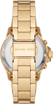 Michael Kors Everest Chronograph White Dial Gold Steel Strap Watch For Women - MK7212
