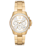 Michael Kors Everest Chronograph White Dial Gold Steel Strap Watch For Women - MK7212