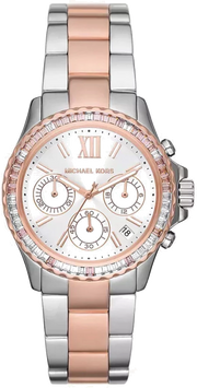 Michael Kors Everest Chronograph White Dial Two Tone Steel Strap Watch For Women - MK7214