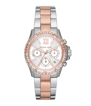 Michael Kors Everest Chronograph White Dial Two Tone Steel Strap Watch For Women - MK7214
