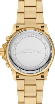 Michael Kors Everest Chronograph Crystals Gold Dial Gold Steel Strap Watch For Women - MK7254