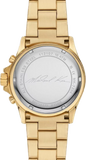 Michael Kors Everest Chronograph Crystals Gold Dial Gold Steel Strap Watch For Women - MK7254