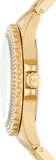 Michael Kors Everest Three Hand Mother of Pearl White Dial Gold Steel Strap Watch For Women - MK7401