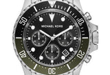 Michael Kors Everest Chronograph Black Dial Silver Steel Strap Watch For Men - MK8976