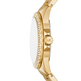 Michael Kors Everest Three-Hand Mother of Pearl White Dial Gold Steel Strap Watch For Women - MK7363