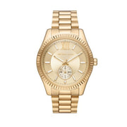 Michael Kors Lexington Quartz Gold Dial Gold Steel Strap Watch For Men - MK8947