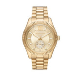 Michael Kors Lexington Quartz Gold Dial Gold Steel Strap Watch For Men - MK8947