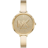 Michael Kors Parker Crystals Gold Dial Gold Steel Strap Watch For Women - MK4469