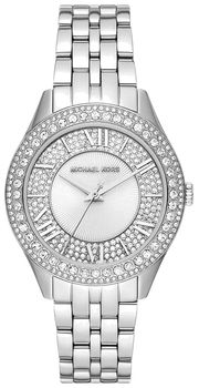 Michael Kors Harlowe Three-Hand Quartz Silver Dial Silver Steel Strap Watch For Women - MK4708