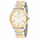 Michael Kors Hartman Quartz White Dial Two Tone Steel Strap Watch For Women - MK3521