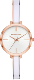 Michael Kors Jaryn Analog White Dial Two Tone Steel Strap Watch For Women - MK4342